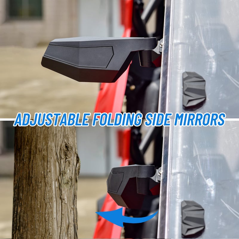 SAUTVS Adjustable Folding Side Rear View Mirrors for RZR PRO XP/PRO S/PRO R/Turbo R, High-Definition Side Mirrors for Polaris RZR PRO XP/PRO R/PRO S/Turbo R 2020-2025 Accessories(#2883762, One Pair) - Image 2